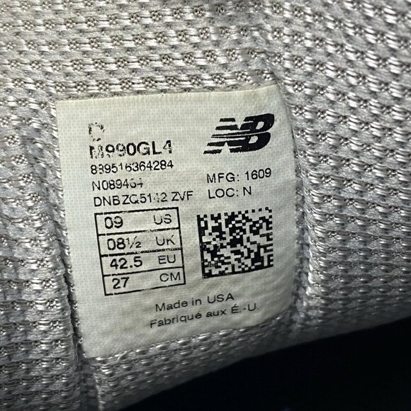 New Balance 990v4 Suede Gray Mens Athletic Running Shoes Size 9 D M990GL4 - Picture 7 of 8